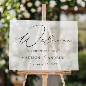 Moderne, elegante Script Wedding Willkommen Mattie Acrylschild