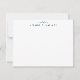 Moderne Elegante Seafoam Personalisiert Stationery Mitteilungskarte
