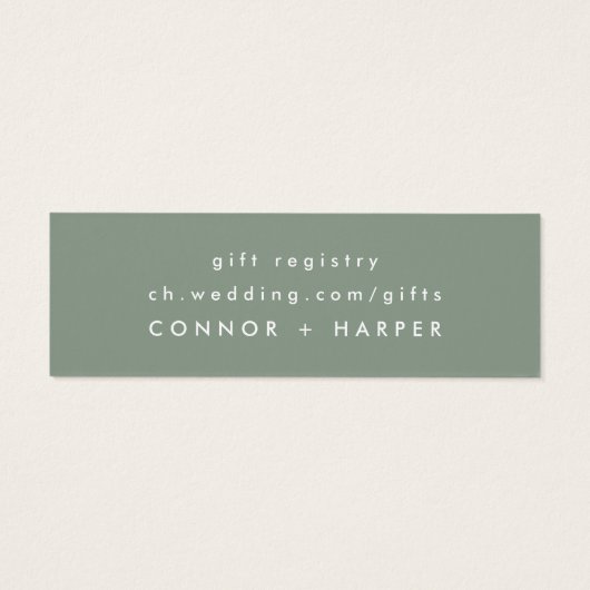 Moderne elegante Seite Grüne Hochzeitstiftung (Rückseite)