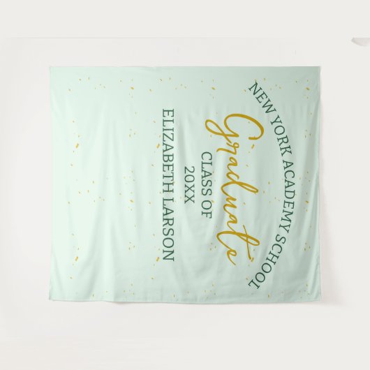 Moderne Elegante Senior Abschluss Hintergrund Wandteppich (Vorderseite (Horizontal))