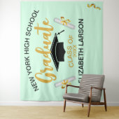 Moderne Elegante Senior Golden Black Background Wandteppich (Beispiel)