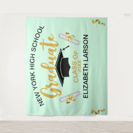 Moderne Elegante Senior Golden Black Background Wandteppich