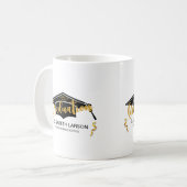 Moderne Elegante Senior Golden Black Kaffeetasse (Vorderseite Links)