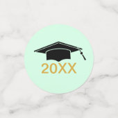 Moderne Elegante Senior Golden Black Konfetti (Klein Vorderseite)