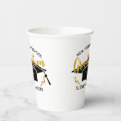 Moderne Elegante Senior Golden Black Pappbecher (Links)