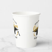 Moderne Elegante Senior Golden Black Pappbecher (Rechts)