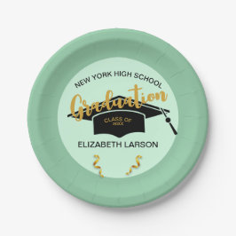 Moderne Elegante Senior Golden Black Pappteller