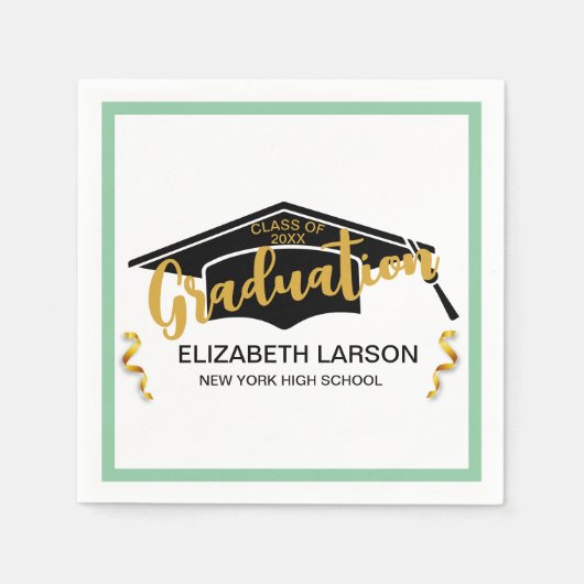 Moderne Elegante Senior Golden Black Serviette (Vorderseite)