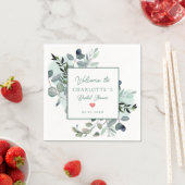 Moderne, elegante Servietten aus Eukalyptus-Brautp (Beispiel)