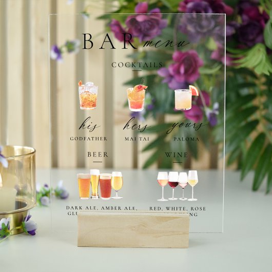 Moderne, elegante Signatur des Skript-Bar Acrylschild