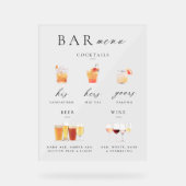 Moderne, elegante Signatur des Skript-Bar Acrylschild (Vorderseite)