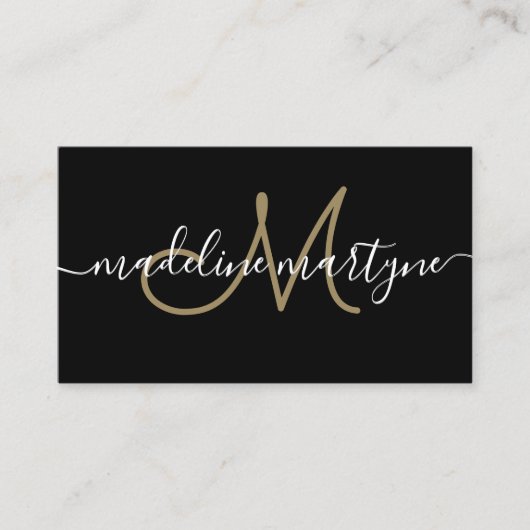 Moderne elegante Signatur Script QR Code Schwarz Visitenkarte (Vorderseite)