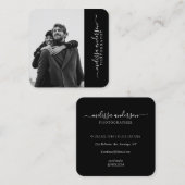 Moderne elegante Signature-Fotografie Quadratische Visitenkarte (Vorne/Hinten)