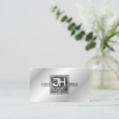 Moderne elegante Silber- und Schwarzwahlvorlage Visitenkarte (Stehend Vorderseite)