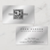 Moderne elegante Silber- und Schwarzwahlvorlage Visitenkarte (Vorne/Hinten)