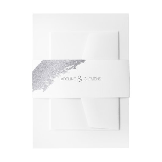 Moderne elegante silberfarbene Braut-Band Einladungsbanderole (Vorderseite Beispiel)