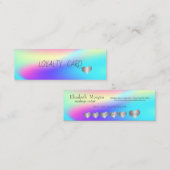 Moderne, elegante Silberherzen, Ombre Holographic Treuekarte (Vorne/Hinten)