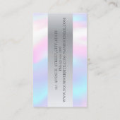 Moderne, elegante Silberschere, holografisch Visitenkarte (Rückseite)