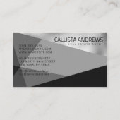 Moderne elegante Silver Black Gray Geometric Visitenkarte (Rückseite)