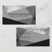 Moderne elegante Silver Black Gray Geometric Visitenkarte (Vorne/Hinten)