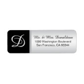 Moderne elegante Silver Black Monogram Initials (Vorne)