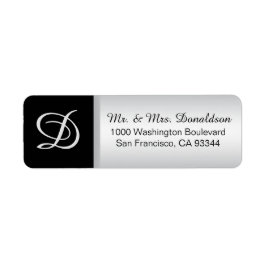 Moderne elegante Silver Black Monogram Initials