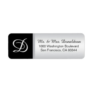 Moderne elegante Silver Black Monogram Initials