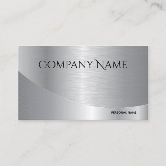 Moderne elegante Silver Corporate Business Card Visitenkarte (Vorderseite)
