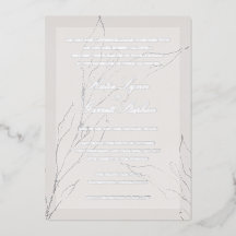 Moderne elegante Silver Gray Floral Wedding