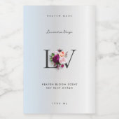 Moderne elegante Silver Monogram Floral Rose Beaut Lebensmitteletikett (Einzelnes Label)