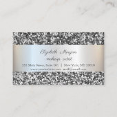 Moderne Elegante, Silver Sequins Stripe Loyalty Ca Treuekarte (Rückseite)