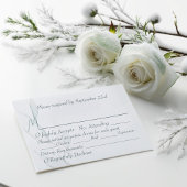Moderne Elegante Silver Winter Blätter Wasserfarbe RSVP Karte