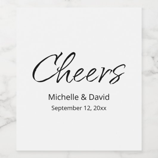 Moderne Elegante Simple Boho Wedding Weinetikett (Einzelnes Label)