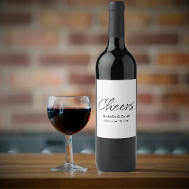 Moderne Elegante Simple Boho Wedding Weinetikett