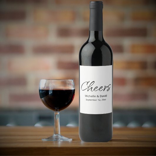 Moderne Elegante Simple Boho Wedding Weinetikett