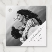 Moderne Elegante Simple Foto Wedding Vielen Dank Geschenkanhänger (Vorderseite)