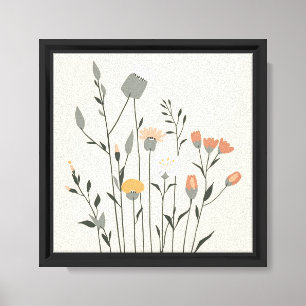 Moderne elegante skandinavische Blumenkunst Leinwanddruck