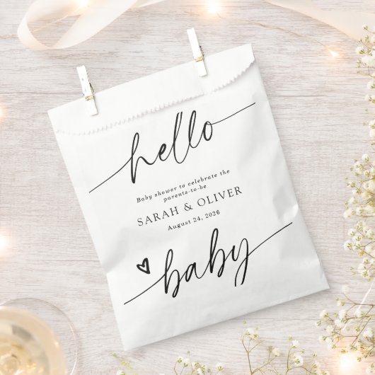 Moderne elegante Skript-Baby-Party Geschenktütchen (Ausgeschnitten)