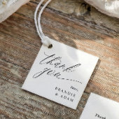 Moderne elegante Skript Dankeschön-Hochzeit Geschenkanhänger