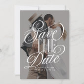 Moderne elegante Skript-Foto-Hochzeit Save The Date (Vorderseite)