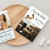 Moderne elegante Skript-Foto-Hochzeit Save The Date