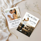 Moderne elegante Skript-Foto-Hochzeit Save The Date