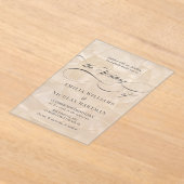 Moderne elegante Skript-Hochzeit Acryleinladungen (Ablage )