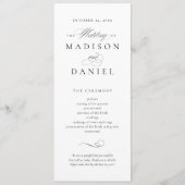 Moderne elegante Skript-Hochzeit Programm (Vorderseite)