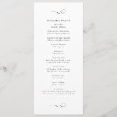 Moderne elegante Skript-Hochzeit Programm (Rückseite)