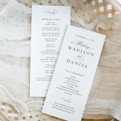 Moderne elegante Skript-Hochzeit Programm