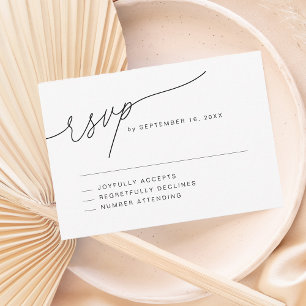 Moderne elegante Skript-Hochzeit RSVP Karte