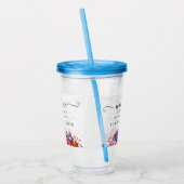 Moderne elegante Skript Hochzeitsbegrüßung Acryltrinkbecher (Links)
