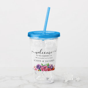 Moderne elegante Skript Hochzeitsbegrüßung Acryltrinkbecher