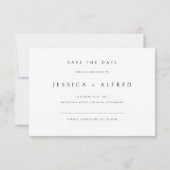 Moderne elegante Skript-Hochzeitsfoto horizontal Save The Date (Rückseite)